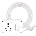 ELEGANT CASA 6+16 Amp Electric Extension Board with Cord 1 Socket with Individual Switch for Small and Large Appliances with 16 Amp Plug Top 3 Core 2.5 Mm, 3 Meter Copper Wire