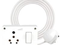 ELEGANT CASA 6+16 Amp Electric Extension Board with Cord 1 Socket with Individual Switch for Small and Large Appliances with 16 Amp Plug Top 3 Core 2.5 Mm, 3 Meter Copper Wire