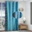 FRESH FROM LOOM Window Floral Room Darkening Curtains 5 Feet Long,High Tenacity Yarn Polyester Grommet Punch Premium Screens for Home Office,Prada for Living Room Bedroom,Dust Repellent(Aqua,1pc Only)
