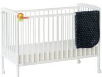 Fisher-Price Joy Baby Wooden Crib/Baby Cot (White, with Mattress)