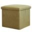 Foldable Storage Ottoman Footrest Toy Box Coffee Table Stool Cum Sitting Stool Basket Cubes Organizer Containers with Lid, 11.8x11.8x11.8 inch, (28 X 28 X 28 CM, Beige)