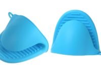 GLUN® Silicone Fingure Protector Oven Slevees, Silicone Anti-scalding Oven Gloves Mitts Potholder Pair (Blue OG)