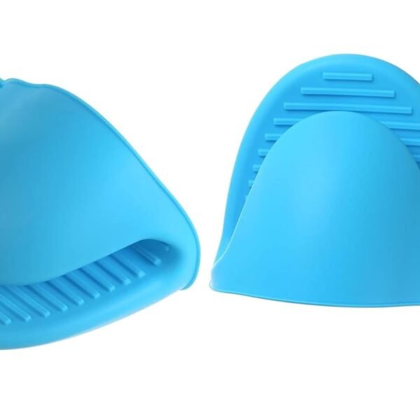 GLUN® Silicone Fingure Protector Oven Slevees, Silicone Anti-scalding Oven Gloves Mitts Potholder Pair (Blue OG)