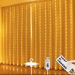 Gesto USB Curtain LED String Lights – 300 Warm White Fairy Lights with 8 Modes Remote, Waterproof, for Home, Room, Wall, Balcony, Birthday, Wedding & Diwali Decoration, Backdrop Lights (9.8x9.8 Ft)