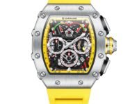 Giordano Multifunction Watch for Men with Day, Date, and 24-Hour Sub-Dial, Water Resistant Square Dial Unique Design