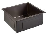 HAPPY HOMES 304 Stainless Steel Kitchen Sink 18 x 16 x10 Inch BLACK Matt Finish Single Bowl with Nanocoated Undercoating, Sound Dampening | Square Coupling & Metal Fruit Basket | 7 Years Warranty