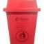 HDPE Swing Lid 100L Trash Bin With Swing Lid Recycling Bins Waste Basket For Home/Office/Hospital/College/School - Red
