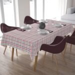 HOME COLORS.IN Twill Checkered 6 Seater Table Cover - 100% Cotton - Yarn Dyed - Hand Woven - Machine Washable - Durable - Dining Table Cloth - 60 x 84 Inch - Multicolor