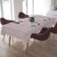 HOME COLORS.IN Twill Checkered 6 Seater Table Cover - 100% Cotton - Yarn Dyed - Hand Woven - Machine Washable - Durable - Dining Table Cloth - 60 x 84 Inch - Multicolor