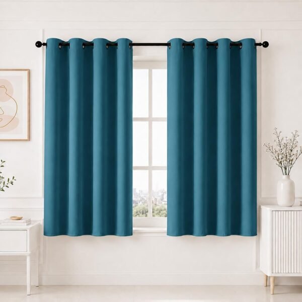 HOMEMONDE 100% True Blackout Curtain 5 Feet Single Pcs - Thermal Insulated & Room Privacy Window Curtains, Blue Light Blocking Curtains 96 Inch Long - (152L x 118W CM)