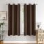 HOMEMONDE Blackout Curtains 5 Feet for Window Set of 2 - Faux Silk 97% Blackout Thick Curtains, Room Privacy and Thermal Insulation 60 Inch - (Dark Brown, 152x118 CMs)