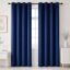 HOMEMONDE Door 100% True Blackout 7 Feet Curtain - Privacy and Noise Reduced Curtains, Light Blocking 84 Inch Long Drapes Pack of 2 - (Navy Blue, 213 x 118 CMs)