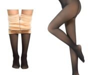 HSR Winter Warm Thermal Fleece Lined Dual-Tone Women Velvet Touch Leggings Tights Pants (Waist Size : 26 to 34 Inch Stretchable) (Black-Footed)