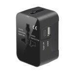 HUMBLE® Universal Travel Adapter with Fast Charging | Dual Ports (USB + Type-C), All-in-One International Worldwide Travel Charger for 150+ Countries (Black)