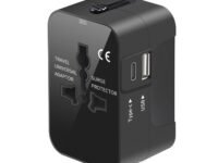 HUMBLE® Universal Travel Adapter with Fast Charging | Dual Ports (USB + Type-C), All-in-One International Worldwide Travel Charger for 150+ Countries (Black)