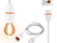 Hi-Plasst Bulb Holder and Adaptor with 2 mtr 2-Core Flat Wire – B22 Socket & Plug for DIY, Experiments, Parties, Festive Decorations (Diwali, Christmas, Wedding, Home Lighting)