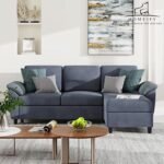 Homeify Elora Wooden 3 Seater Fabric Interchangeable Couch Sofa Set for Living Room (Premium Velvet,Grey)