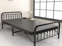 Honey Touch Nova Folding Bed Single for Sleeping with Mattress | No Assembly Required | Foldable Bed for Sleeping/Guests/Rented Apartments/Bedroom (3ft x 6ft, Black)