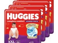 Huggies Complete Comfort Wonder Pants | Pant Style Baby Diapers Double Extra Large (XXL) Size, 96 Count | India's Fastest Absorbing Diaper, Prevents Diaper Rash, Ideal for 15 to 25 Kgs (24 Count, Pack of 4)