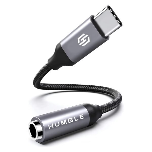 Humble Type-C to 3.5mm Audio Jack Adapter with DAC, Type-C Headphone AUX Converter for iPhone Series 17/16/15, Samsung Galaxy, OnePlus, Google Pixel, Nothing, Motorola & Other Phones with USB-C Ports