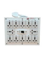 INDRICO PVC 2000W 12 Way Extension Board with Universal Sockets MCB and Long Wire (Pack of 1, White) (5 Meter Cable)
