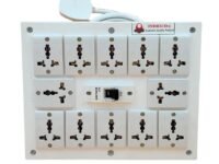 INDRICO PVC 2000W 12 Way Extension Board with Universal Sockets MCB and Long Wire (Pack of 1, White) (5 Meter Cable)