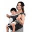 Infantso Premium Hip Seat Baby Carrier with 6 Adjustable Carry Positions, Carrier for 0 to 3 years Baby with Hip Seat, Kangaroo Style Bag, Baby carrying Bag for Newborn to Toddler, Weight upto 15kgs (Black Grey)