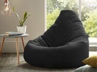 Ink Craft Leatherette Bean Bag Cover Without Beans Beanbag Chair for Home, Office, Bedroom & Room Construction | Durable Everyday Use | Black