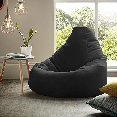Ink Craft Leatherette Bean Bag Cover Without Beans Beanbag Chair for Home, Office, Bedroom & Room Construction | Durable Everyday Use | Black