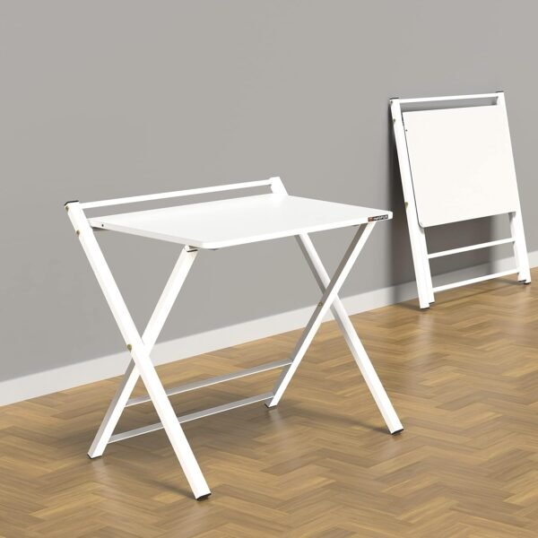 InnoFur Meleti Folding Table for Home, Office, Art, Study, Computer and Gaming I Foldable Desk I Work from Home I Multipurpose I Engineered Wood Top I No Assembly Required (Size: Regular, White)