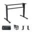 JIN OFFICE Octave Height Adjustable Desk Electric | Standing Desk, 80 Kg Wt. Cap, 2 Year Warranty| Sit Stand Table with Memory Preset, Cup Holder| Stability Crossbar| Only Black Frame, No Table Top