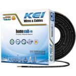 KEI WIRES & CABLES Homecab 0.5 sqmm 1 Core 99.97% Pure Copper Conductor Flame Retardant House Wire PVC Insulated Cable for Domestic & Industrial Electrical Wiring (Black, 90 Meters)