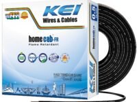 KEI WIRES & CABLES Homecab 0.5 sqmm 1 Core 99.97% Pure Copper Conductor Flame Retardant House Wire PVC Insulated Cable for Domestic & Industrial Electrical Wiring (Black, 90 Meters)