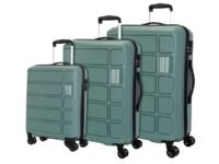 Kamiliant by American Tourister 3 Pc Harrier Edge 8W Set 56 Cm, 68 Cm & 78 Cm - Small, Medium & Large Polypropylene(PP) Hardside 8 Wheels Spinner Luggage Set/Trolley Bag Set (Slate Grey)