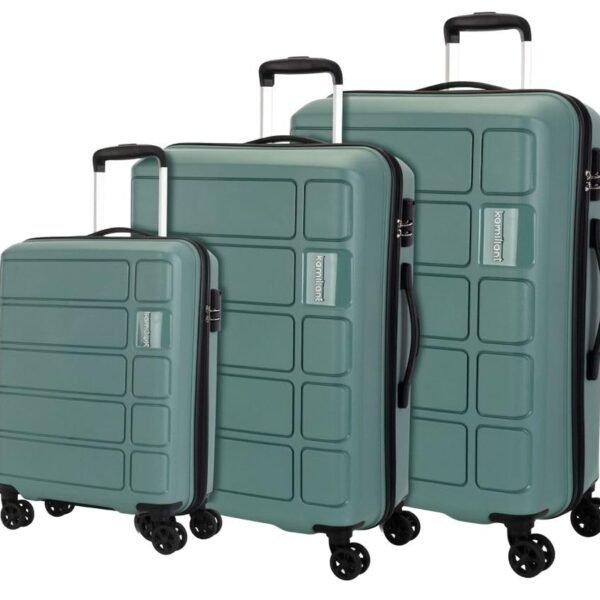 Kamiliant by American Tourister 3 Pc Harrier Edge 8W Set 56 Cm, 68 Cm & 78 Cm - Small, Medium & Large Polypropylene(PP) Hardside 8 Wheels Spinner Luggage Set/Trolley Bag Set (Slate Grey)