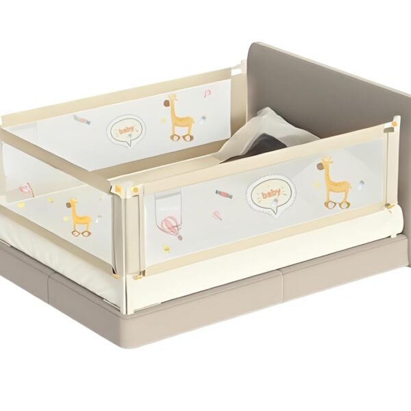 KidDough Bed Rail Guard for Kids Safety Bed Rail for Baby Safety (6.25ftX6ftX6.25ft, 3 Sides, Off-White)