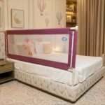 Kids Station 1 Side Premium Bed Rail Guard (6.3ft x 2.6ft / 190x80cm), Bed Railing for Baby Safety, Kids Toddler Bed Protector Side Walls, Adjustable Height, Portable & Foldable (Maroon)
