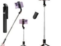 Kratos Upgraded 2026 67Inch/ 170cm Long Selfie Stick Tripod with Wireless Remote, Long Tripod Stand with 360° Rotation, Compatible with Mobile/GoPro for Travel,Suitable for iPhone and All Smartphones