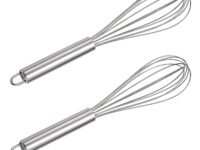 Kuber Industries Multiuses Stainless Steel Kitchen Utensil Balloon Shape Wire Whisk, Egg Beater, Kitchen Tool, 20cm- Pack of 2 (Silver)