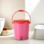 Kuber Industries Plastic Pedal Dustbin (7 LTR) With Lid | Garbage Bin With Handle | Wet & Dry Waste Bin | Red Or Pink Dhakkan Trash Can
