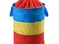 Kuber Industries Round Laundry Basket | Non-Woven Laundry with Dori | Clothes Hamper | Foldable Laundry Bag with Handle | Laundry Basket 45 Liter | Multicolor