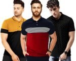 LEOTUDE Men's Matty Regular Fit Half Sleeve Polo T-Shirt Combo (Pack of 3)