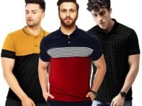 LEOTUDE Men's Matty Regular Fit Half Sleeve Polo T-Shirt Combo (Pack of 3)