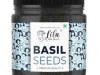 LILA DRY FRUITS Basil Seeds 500 Gms Jar Pack | Raw Organic & Natural Sabja Seed | Tukmaria Beej for Diet, Rich in Proteins and Minerals | Sabza Bij Low Calorie Snack Perfect for Gifting