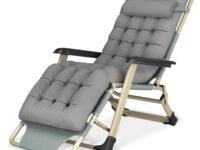 Livzing Alloy Steel Recliner Chair - Space Saving Zero Gravity Relax Chair - Easy Chair for Home Full Sleep, Foldable, Premium Design with Arm Rest, Recliner for Home Relaxation, Grey