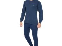 Lux Cottswool Men's R-Neck Thermal Top and Lower Set | Streachable Winter wear with Stay Warm & Stay Fresh Technology | Full Sleeves and Snug Fit | Cotts Wool Body Warmer Set for Men