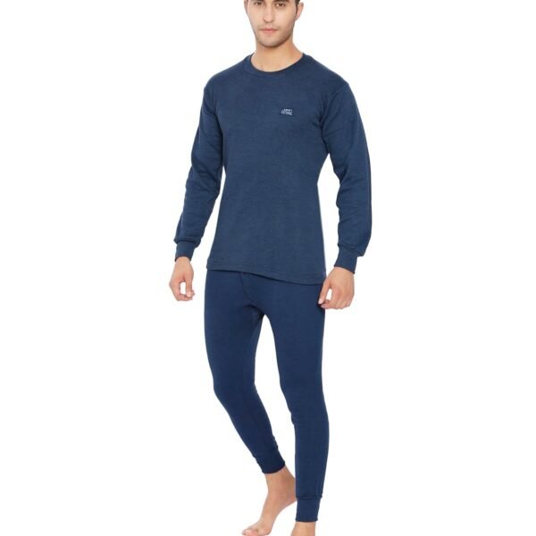 Lux Cottswool Men's R-Neck Thermal Top and Lower Set | Streachable Winter wear with Stay Warm & Stay Fresh Technology | Full Sleeves and Snug Fit | Cotts Wool Body Warmer Set for Men