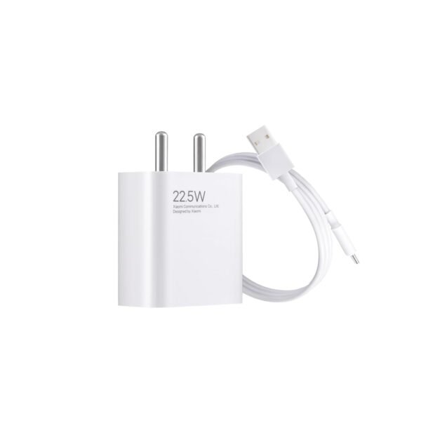 MI Xiaomi 22.5W Fast Charger with USB-C Cable, Quick Charge 3.0 Power Adapter Compatible with Redmi Note Series, Poco, Mi, Any Type C Devices - with Power Delivery (White)