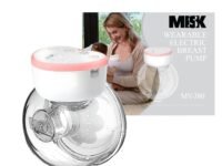 MISK Wearable Electric Breast Pump For Feeding Mothers, 4 Modes & 12 Levels, Automatic & Digital Screen, Rechargeable 1200 mAh battery, 210 ML Milk cup, Compact Portable & Skin friendly BPA Free