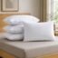 MYARMOR Height Adjustable Microfiber Pillows Set of 4 for Sleeping - 16 x 24 Inches - White
